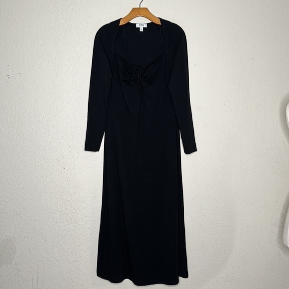 NWOT COS Halter Neck Maxi Dress Black Keyhole Convertible Minimalist Sz Medium - Picture 11 of 17